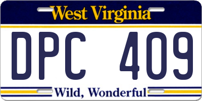 WV license plate DPC409