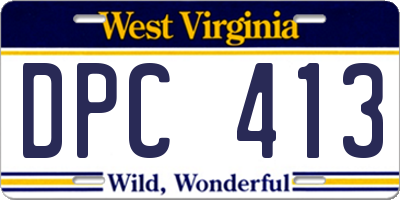 WV license plate DPC413