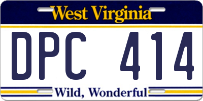 WV license plate DPC414