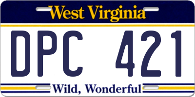 WV license plate DPC421