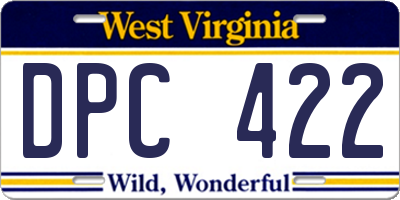 WV license plate DPC422