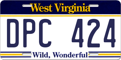 WV license plate DPC424