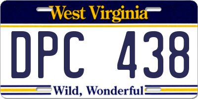 WV license plate DPC438