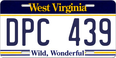 WV license plate DPC439