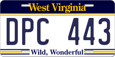 WV license plate DPC443