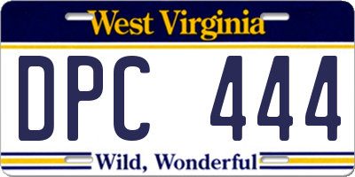 WV license plate DPC444
