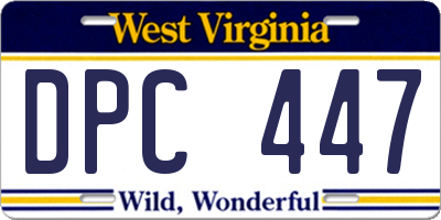 WV license plate DPC447