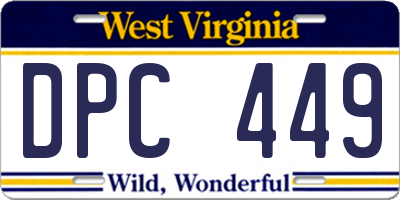 WV license plate DPC449