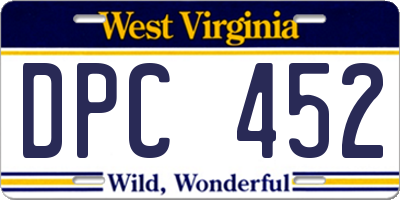 WV license plate DPC452