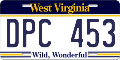WV license plate DPC453