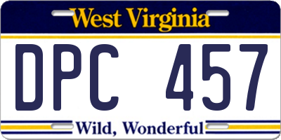 WV license plate DPC457