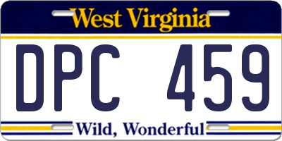 WV license plate DPC459