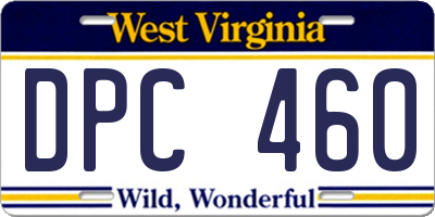 WV license plate DPC460
