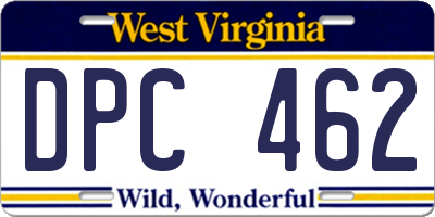 WV license plate DPC462