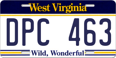 WV license plate DPC463