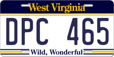 WV license plate DPC465