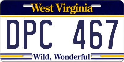 WV license plate DPC467