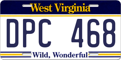 WV license plate DPC468