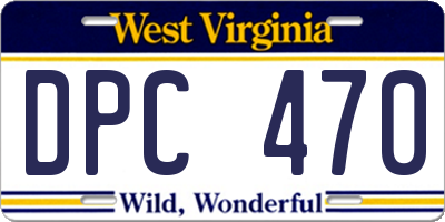WV license plate DPC470