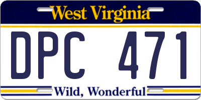 WV license plate DPC471