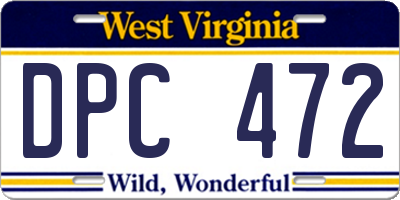WV license plate DPC472