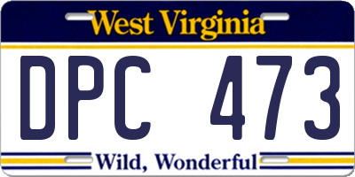 WV license plate DPC473