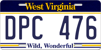WV license plate DPC476