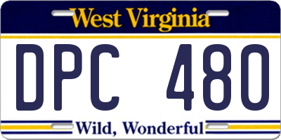 WV license plate DPC480