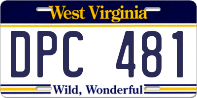 WV license plate DPC481