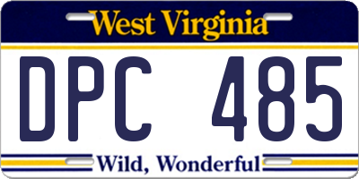 WV license plate DPC485