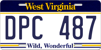 WV license plate DPC487