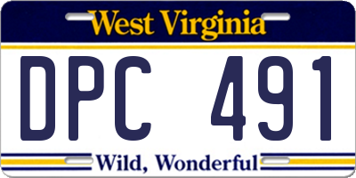 WV license plate DPC491