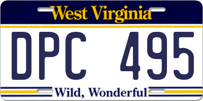 WV license plate DPC495