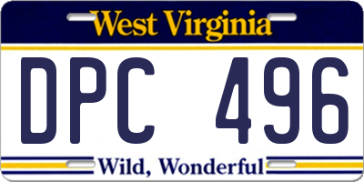 WV license plate DPC496