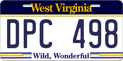WV license plate DPC498