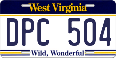 WV license plate DPC504