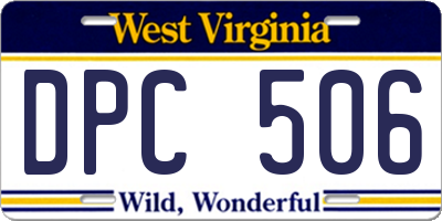 WV license plate DPC506