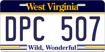 WV license plate DPC507