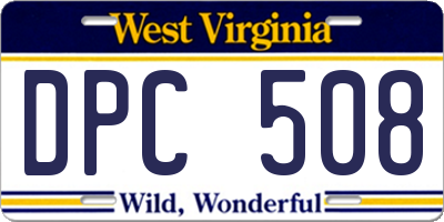 WV license plate DPC508