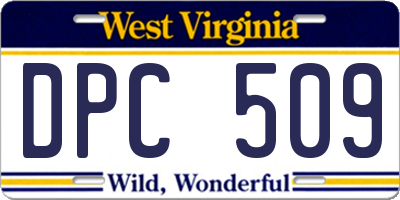 WV license plate DPC509