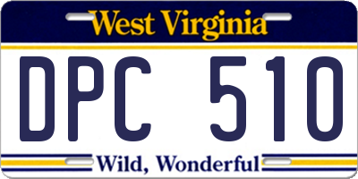 WV license plate DPC510