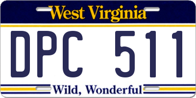 WV license plate DPC511