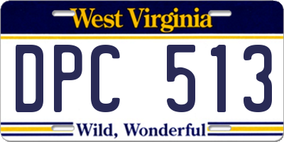 WV license plate DPC513