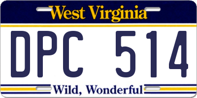 WV license plate DPC514