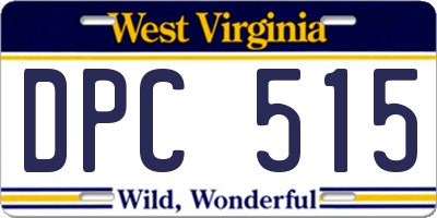 WV license plate DPC515