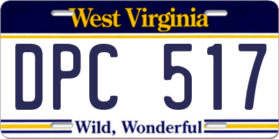 WV license plate DPC517