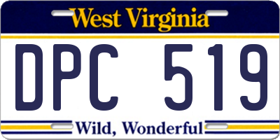 WV license plate DPC519