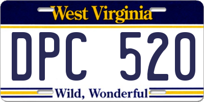 WV license plate DPC520