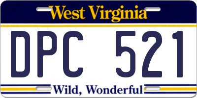 WV license plate DPC521