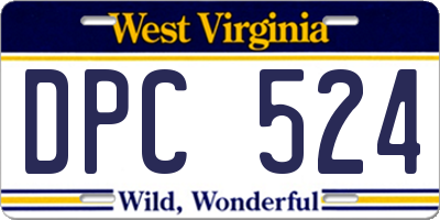 WV license plate DPC524